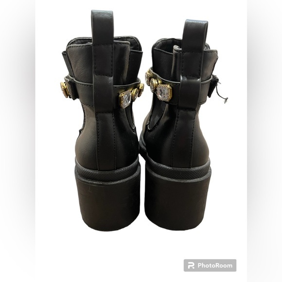 JCP Brand Black Chunky Bootie with Jewels - Picture 4 of 6